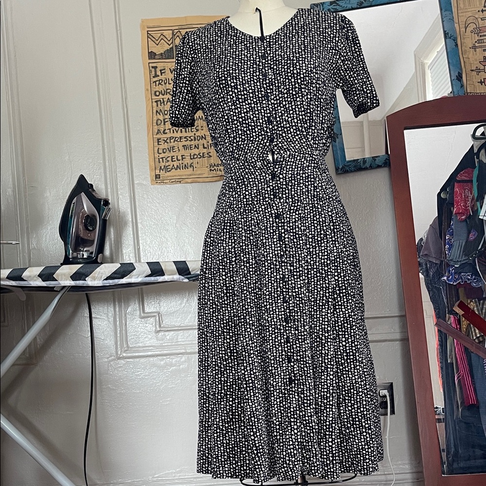 Liz Claiborne Black and White Patterned Dress